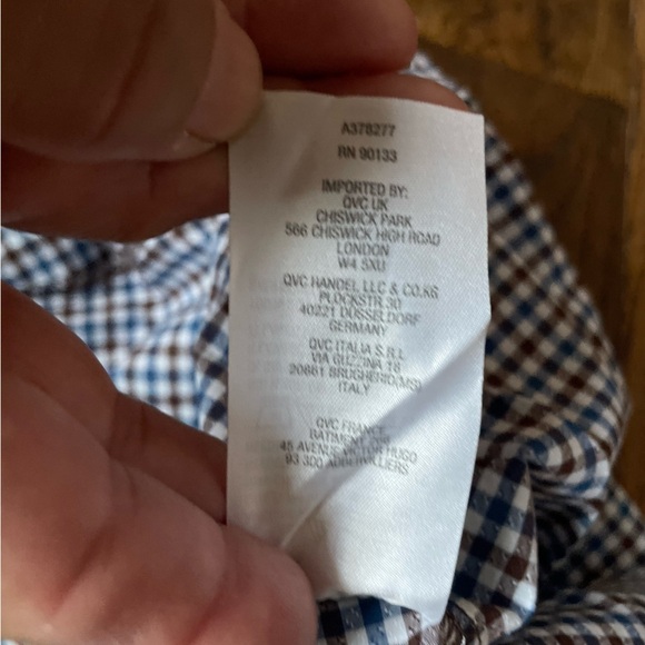 Joan Rivers Plaid Ruffle Button Front Tunic Asymmetric Hem Blouse Top - Picture 5 of 6